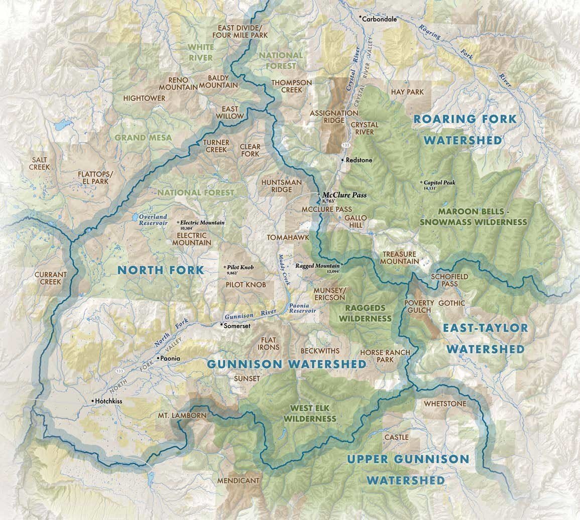 Map: north fork crystal river valleys