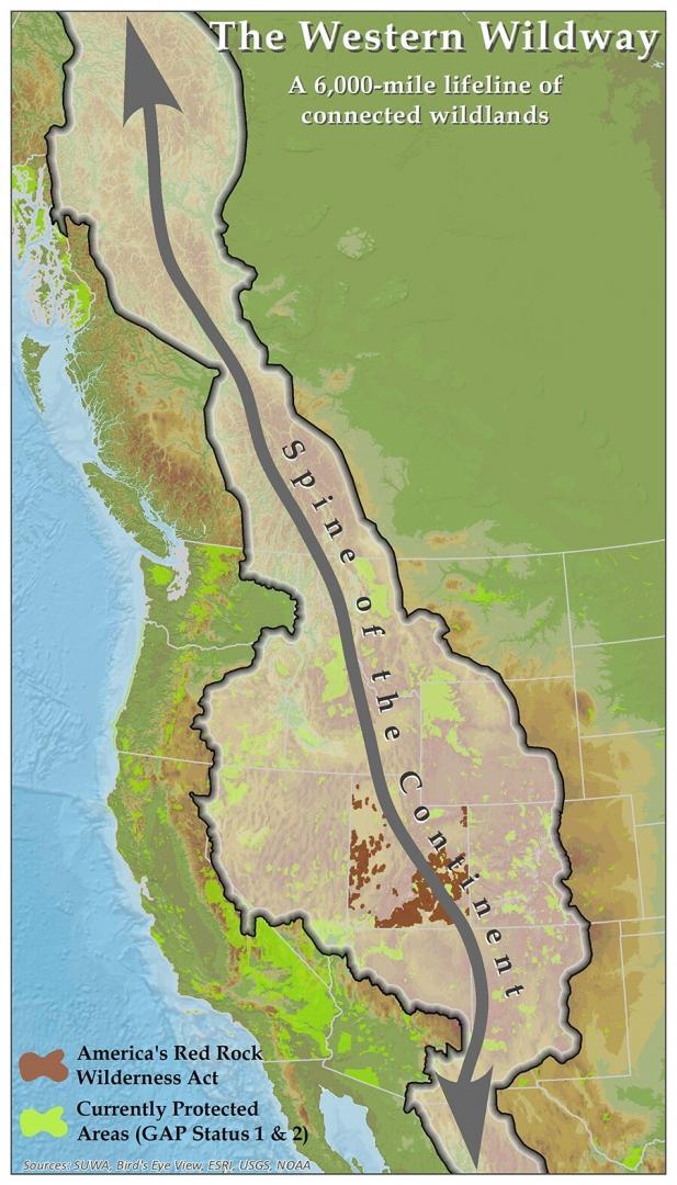 The Western Wildway, Spine of the Continent (Map)
