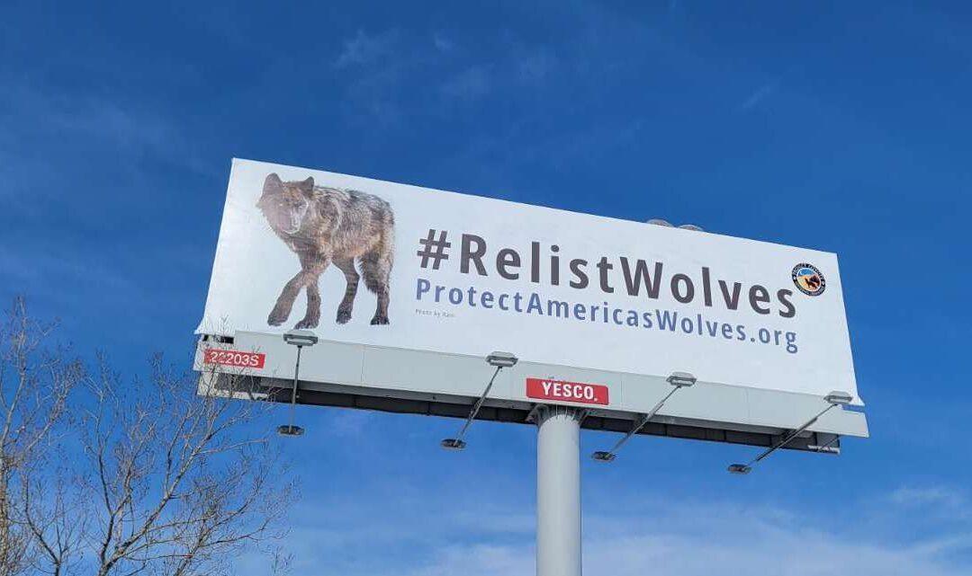 #RelistWolves billboard