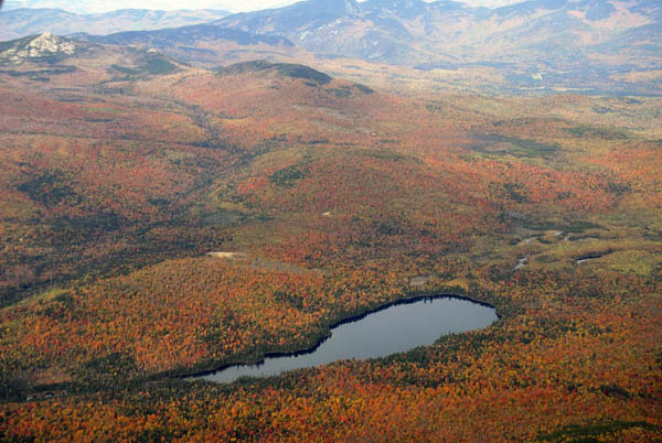 Autumn color surrounds Mountain Pond.