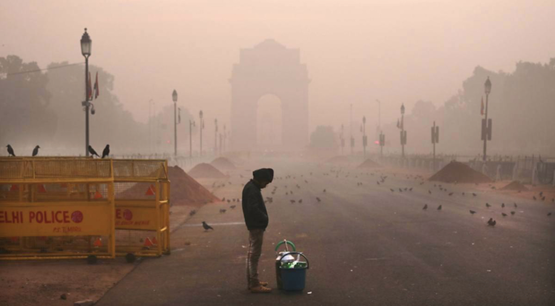 Air quality in Delhi, India is regularly classified as the worst in the world.